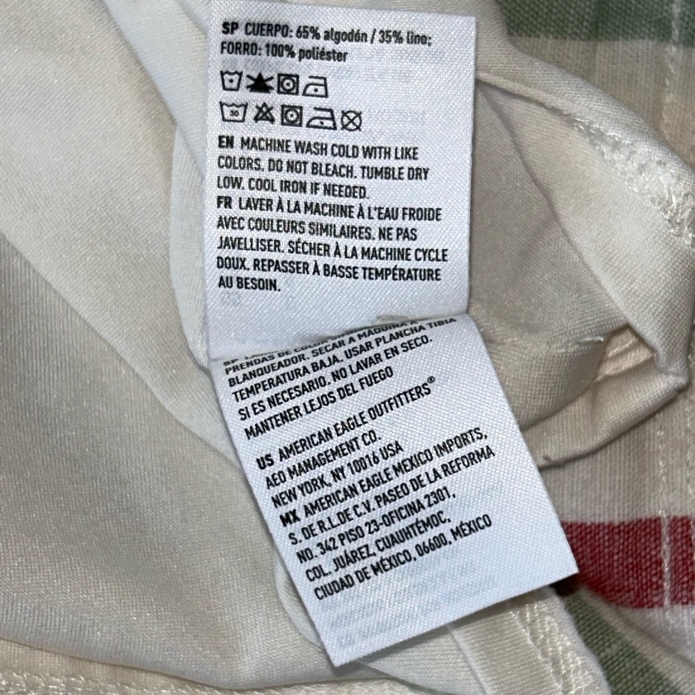 American Eagle Outfitters Cotton Linen Rainbow Striped Halter Tie Dress Large - Picture 14 of 16